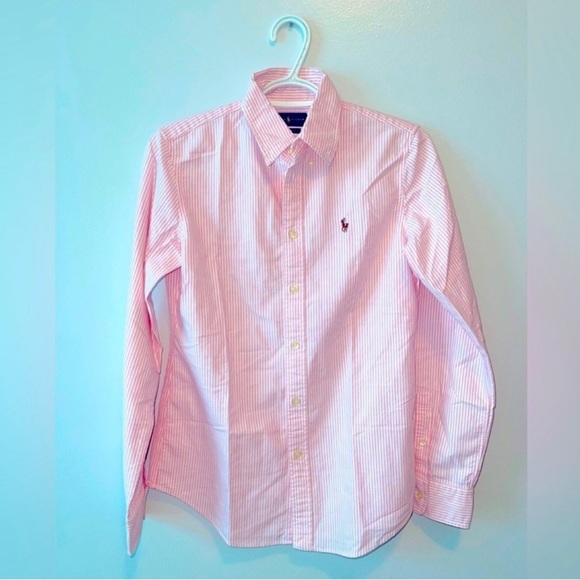NWOT Polo Ralph Lauren Striped Knit Oxford Shirt - Picture 5 of 5